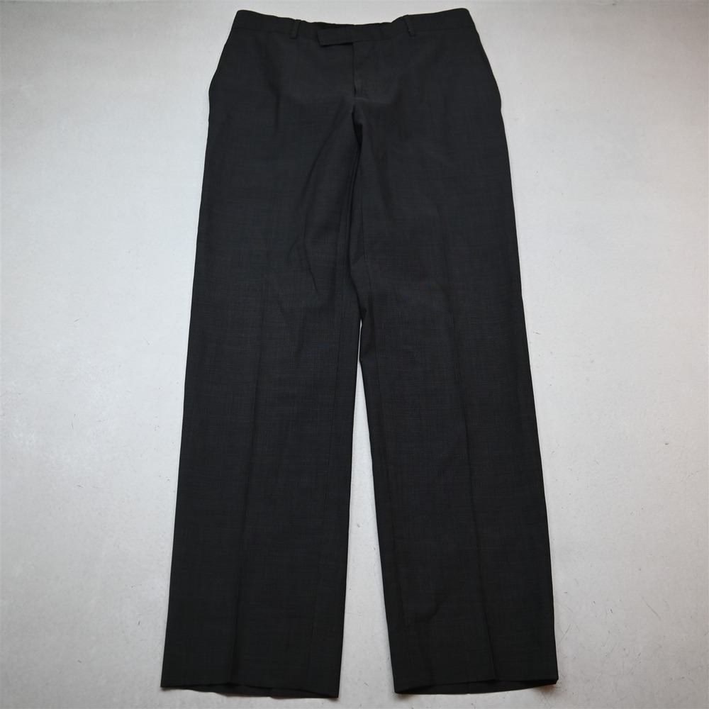 Hugo Boss 34x34 Gray Sharkskin 100% Wool Jeffrey1 US Straight Dress Mens Pants
